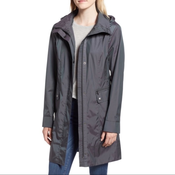 back bow packable hooded raincoat cole haan signature